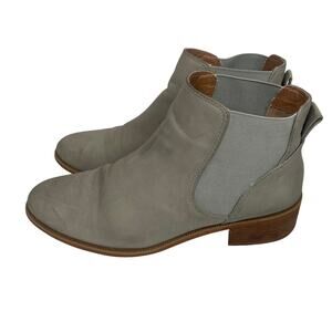 Caslon Gray Leather Ankle Booties - Women’s Size 8